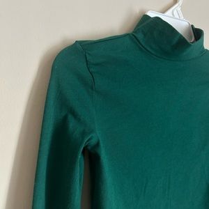Green Turtleneck Crop Top